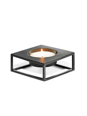Philippi Solero tealight holder for maxi tealight, S  steel, powdercoated, Black