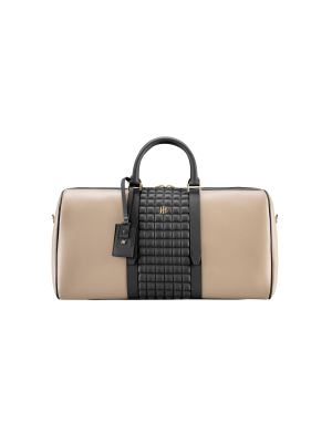 Montegrappa Amb-ition Duffle, Standard Size, Sand Base, Black Piping, Yellow gold