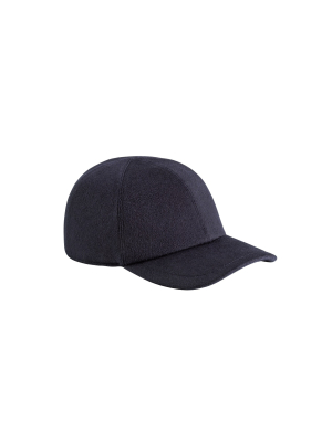 Montegrappa Pure Cashmere Baseball Cap, Blue