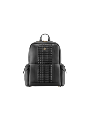 Montegrappa Amb-ition SC Backpack, Black Base, Black Piping, Yellow-gold