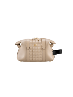 Montegrappa Amb-ition Washbag, Sand Base, Sand Piping, Yellow-gold Trims