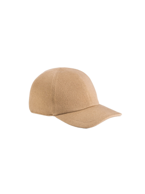 Montegrappa Pure Cashmere Baseball Cap, Brown