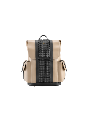 Montegrappa Amb-ition Golf Standard Backpack, Sand Base, Black Piping