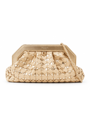 Serapian Secret Clutch Bag in Mosaico Mestieri d'Arte (Golden Vanilla)