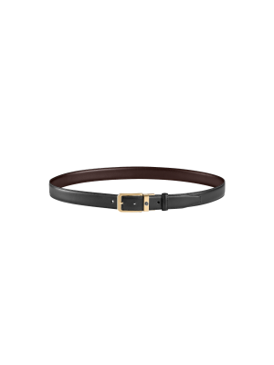 Montegrappa Signet reversible belt, Black/Brown, IP yellow gold