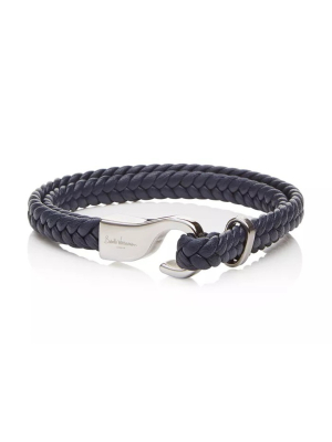 Babette Wasserman Marine Leather Bracelet, Navy - Leather, Steel