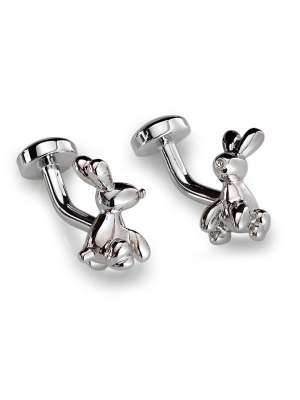 Babette Wasserman Balloon Rabbit Cufflinks, Rhodium - Base Metal, Rhodium Plated