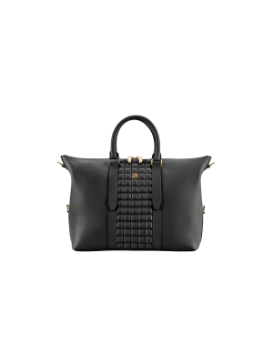 Montegrappa Amb-ition Weekender, Small Size, Black Base,Black Piping Yellow gold