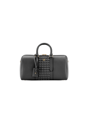 Montegrappa Amb-ition Duffle, Small Size, Black Base, Black Piping, Yellow gold