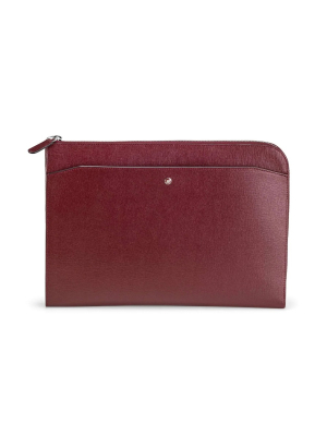 Montegrappa Laptop Briefcase, Bordeaux Saffiano