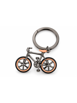 Babette Wasserman Bicycle Keyring, Orange - Base Metal, Enamel