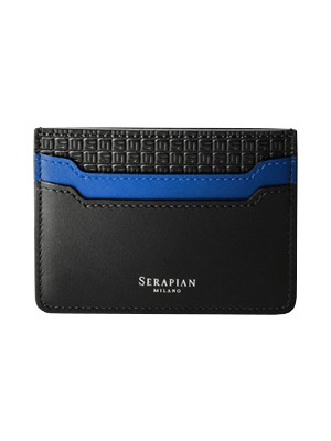 Serapian Card case 5cc Stepan 72 Black Winter Blue