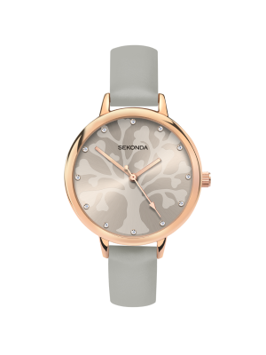 Sekonda Ladies Watch, Grey Strap with Stones