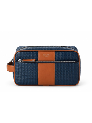 Serapian Wash bag Stepan 72 Ocean/Cuoio