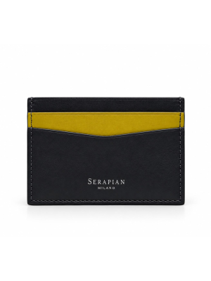 Serapian Card case 4cc Mosaico Anthracite/Smoke/Curry