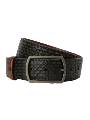 Serapian Belt 35mm Q revers Stepan 72 Black Cuoio