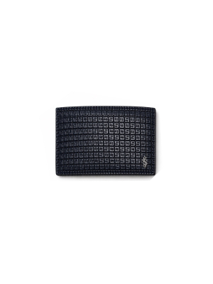 Serapian Pocket card case 4cc Stepan Sust Ocean Blue/Black
