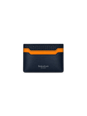 Serapian Card case 5cc Stepan 72 Ocean Blue/Navy/Sunrise