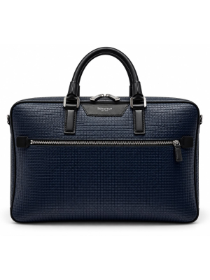 Serapian Slim briefcase Stepan Sust Ocean Blue/Black