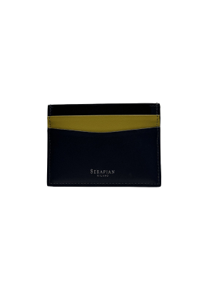 Serapian Card case 4cc Mosaico Anthracite/Smoke/Curry