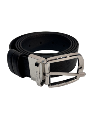 Serapian Belt 35mm R revers Cachemire Black/Navy Blue