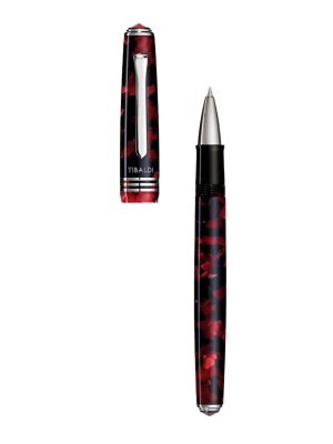 Tibaldi Ruby Red  Resin Rollerball Pen With Palladium Trim
