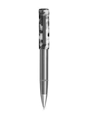Tibaldi Stonewash Grey Resin Ballpoint Pen With Rubber Clip