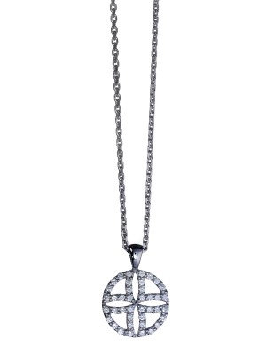 Babette Wasserman Tricorn Sphere Crystal Necklace