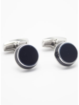 Bleu Pacific Cufflink in Stainless Steel  Black Onyx