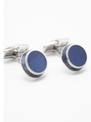 Bleu Pacific Cufflink in Stainless Steel Dark blue