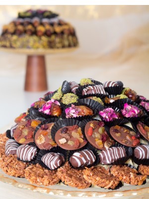 Co Chocolat Crystal and Wood Premium Dates Arrangement