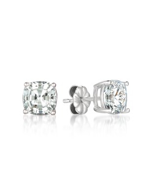 Crislu Solitaire Asscher Earrings Finsihed in Pure Platinum - 4.0 Carat