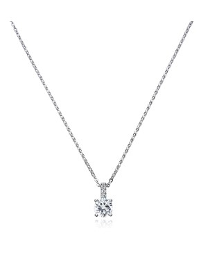 Crislu Accented Brilliant Pendant Finished in Pure Platinum