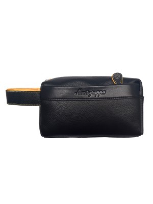 Montegrappa clutch bag - Black & yellow Handle