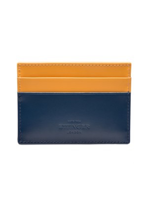 Ettinger Bridle Hide Flat Credit Card Case Petrol Blue/London Tan