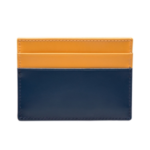 Ettinger Bridle Hide Flat Credit Card Case Petrol Blue/London Tan