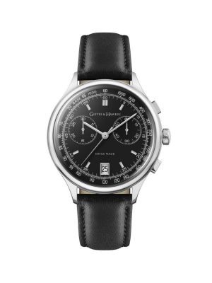 Gieves and Hawkes Gieves & Hawkes Men’s Watch Black Leather Strap, Silver Case