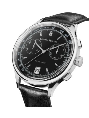 Gieves and Hawkes Gieves & Hawkes Men’s Watch Black Leather Strap, Silver Case