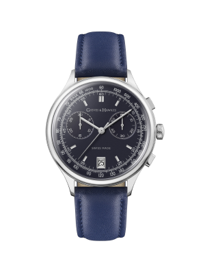 Gieves and Hawkes Gieves & Hawkes Men’s Watch Blue Leather Strap, Silver Case 