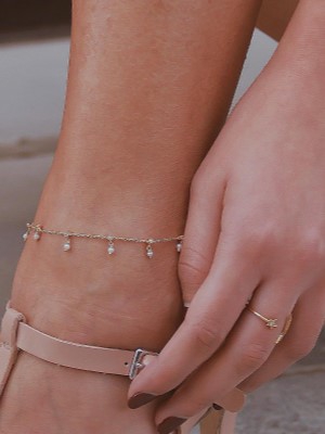 Lorina Jewels Shaker pearls anklet