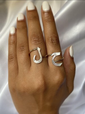 Lorina Jewels Mother of pearl Arabic letter ring