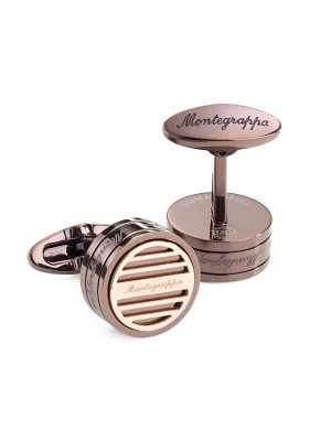 Montegrappa Grid Cufflinks, IP Brown & IP Rose Gold