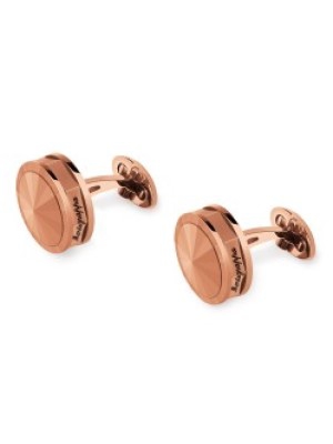 Montegrappa NeroUno Cufflinks, Rose Gold PVD, Metal Inlay