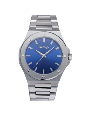 Rusace Gents 44mm Silver Case Blue sunray Dial