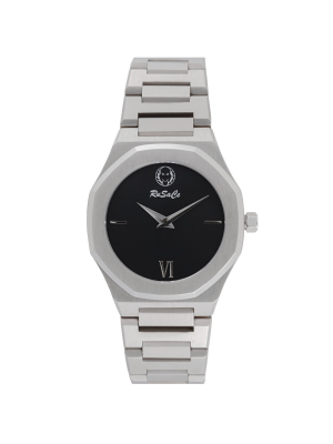 Rusace Ladies 34mm Silver Case Black matt Dial