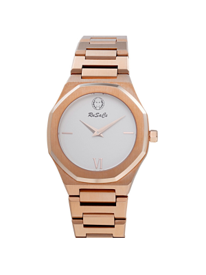 Rusace Ladies 34mm Gold Case White matt Dial