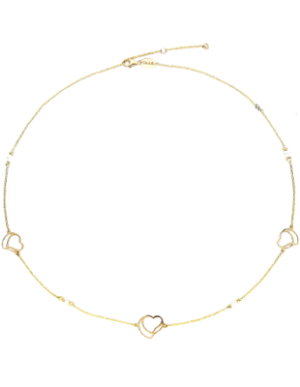 Nagham Dangling Hearts Necklace with Swarovski Zirconia