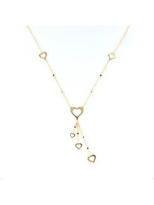 Nagham Dangling Hearts Necklace with Swarovski Zirconia